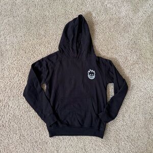 Spitfire Black Kids Hoodie with White Flame Logo